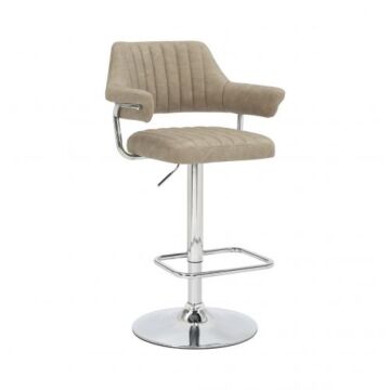 Cortez Leather Effect Mink Bar Stool