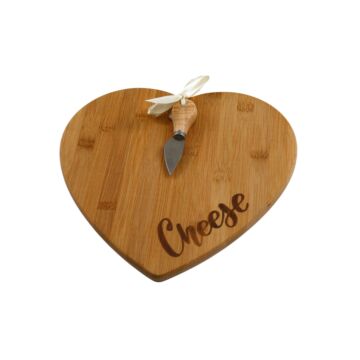 Heart Shaped Cheese Board With Knife