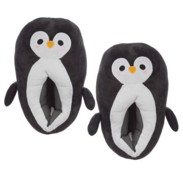 Cute Penguin Unisex One Size Pair Of Plush Slippers