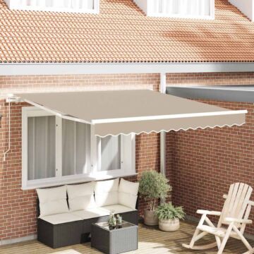 Vidaxl Manual Retractable Awning Beige 300x250 Cm