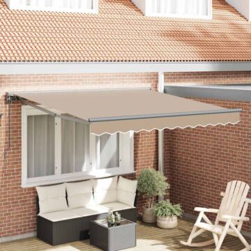Vidaxl Retractable Awning Manual Beige 350x250 Cm