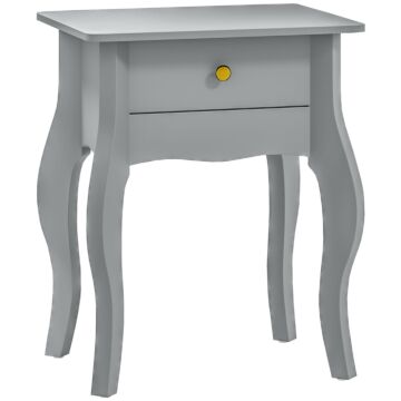 Homcom French Style Side Table With Drawer - Grey