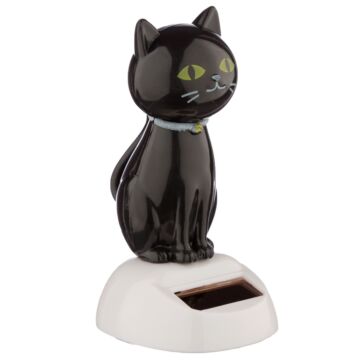 Collectable Lucky Black Cat Solar Powered Pal