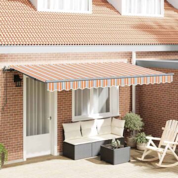Vidaxl Retractable Awning Orange / Grey / Blue Anthracite Large 4 X 2 M