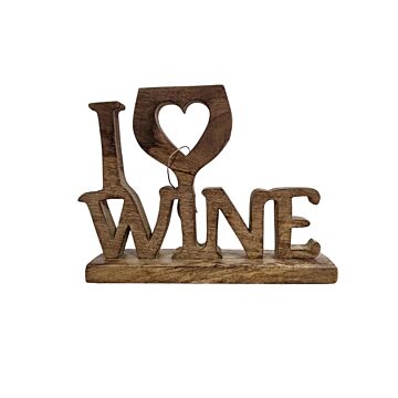 I Love Wine Wooden Decoration 31cm