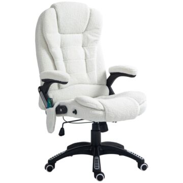 Vinsetto Boucle Six-point Massage Office Chair - White | Aosom Uk