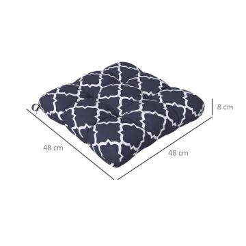 Outsunny 4-piece Seat Cushion Pillows Replacement, Patio Chair Cushions Set With Ties For, Blue
