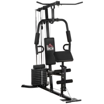 Homcom Multi-exercise Gym Station, With 45kg Weight Stack, For Full Body Workout