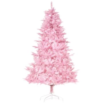 Homcom 6ft Pop-up Artificial Christmas Tree Holiday Xmas Holiday Tree Decoration With Automatic Open For Home Party, Pink