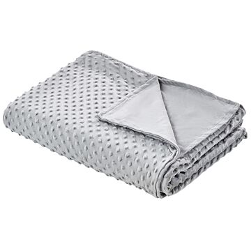 Weighted Blanket Cover Grey Polyester Fabric 120 X 180 Cm Dotted Pattern Modern Design Bedroom Textile Beliani