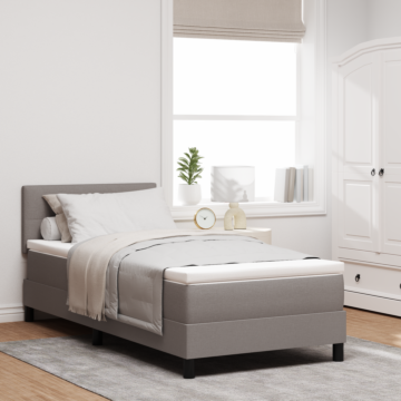 Vidaxl Box Spring Bed With Mattress Taupe 80x200 Cm Fabric