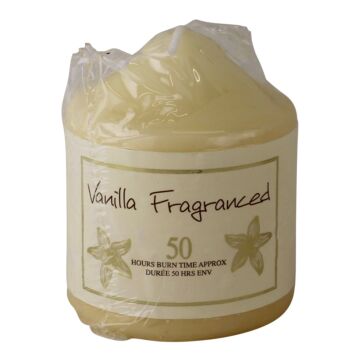 Vanilla Fragranced Pillar Candle, 50hr Burn Time