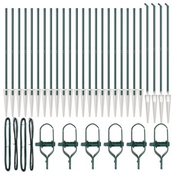 Vidaxl Fence Posts With Spike 26 Pcs Ø32 Mm 160 Cm Galvanised Steel