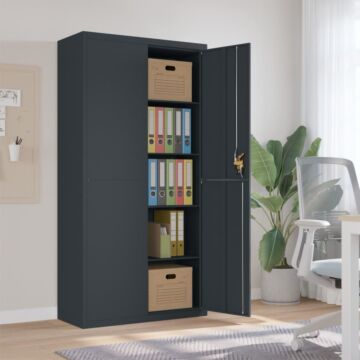 Vidaxl File Cabinet Anthracite 90x40x180 Cm Steel