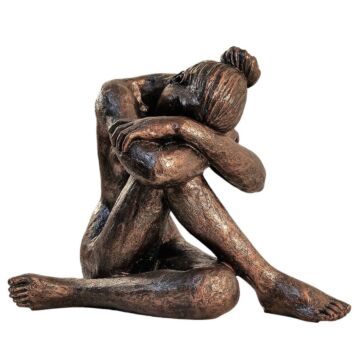 Sitting Woman Statue Bronze Style 41cm