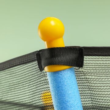 Homcom Kids Trampoline Mini Bouncer With Enclosure Safety Net For Ages 3-10 Years - Blue