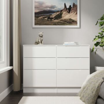 Milan 6 Drawer Midi Chest In White