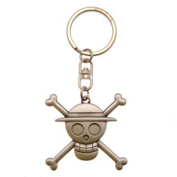 One Piece 3d Metal Keyring Luffy Skull