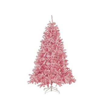 Artificial Christmas Tree Pink Synthetic 210 Cm Metal Base Traditional Winter Holiday Decoration Beliani