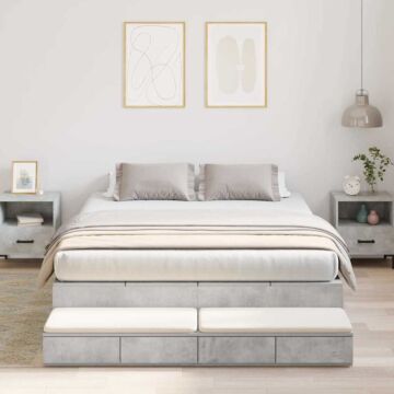 Vidaxl Storage Bed Frame Concrete Grey 150x200 Cm