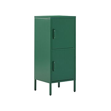 2 Door Storage Cabinet Green Metal Home Office Unit Steel 4 Shelves Beliani