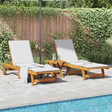 Vidaxl Sun Loungers 2 Pcs Solid Wood Acacia
