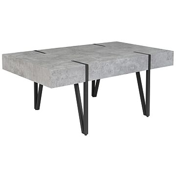 Coffee Table Concrete Effect Metal Legs 100 X 60 Cm Modern Beliani