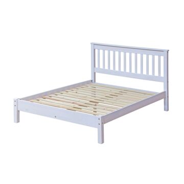 Corona White 4’6” Slatted Low End Bed Frame