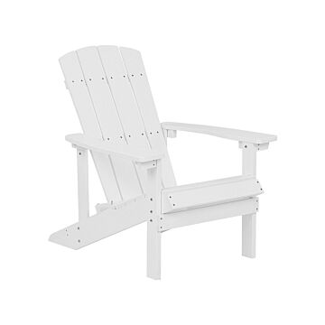 Garden Chair White Plastic Wood Weather Resistant Modern Style Beliani