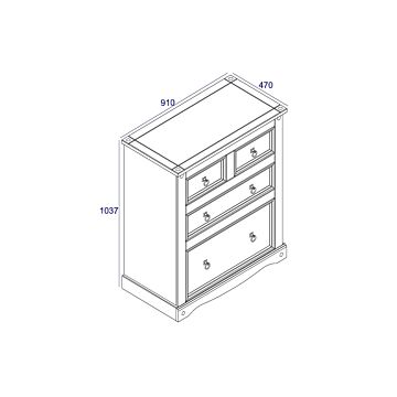 Corona 2+2 Drawer Chest