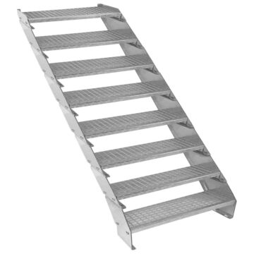 Adjustable 8 Section Galvanised Staircase - 900mm Wide