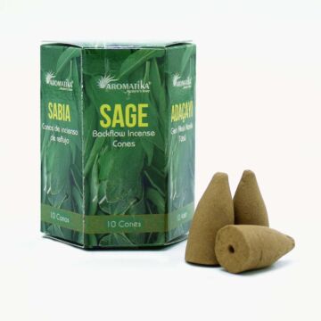 Pack Of 10 Masala Backflow Incense - Sage