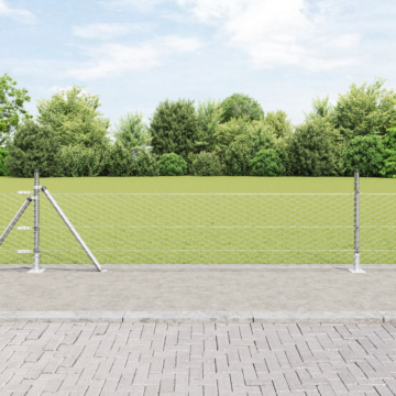 Vidaxl Hexagon Fence 0.4x100 M Galvanised Steel, Vidaxl Fence Posts With Base Plates 13 Pcs Ø32mm 50cm Galvanised Steel