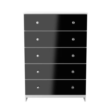 Yarmouth 5 Drawer Chest In Black & White