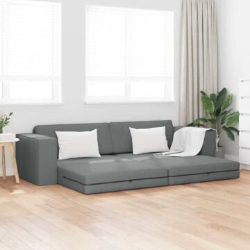 Vidaxl Floor Sofa Bed 2-in-1 Dark Grey 245x150x60.5 Cm Fabric
