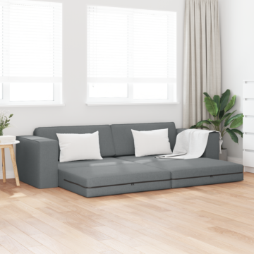 Vidaxl Floor Sofa Bed 2-in-1 Dark Grey 245x150x60.5 Cm Fabric