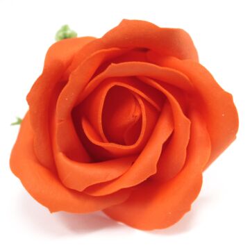 Craft Soap Flowers - Med Rose - Sunset Orange - Pack Of 10