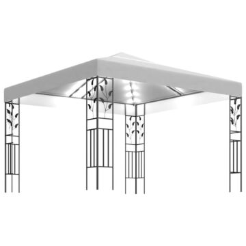 Vidaxl Gazebo With Led String Lights 3x3 M White