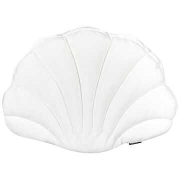 Seashell Scatter Cushion Off-white Velvet Scallop Shape Throw Pillow Decoration Marine Theme Textiles Beliani