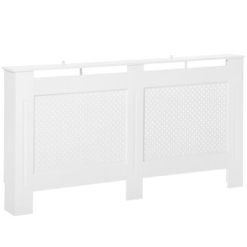 Homcom Wooden Radiator Cover Heating Cabinet Modern Home Furniture Grill Style White Painted (large)