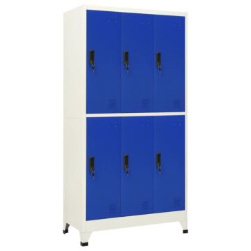 Vidaxl Locker Cabinet Grey And Blue 90x45x180 Cm Steel