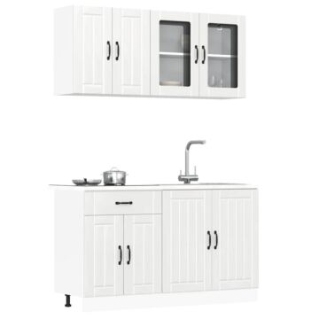 Vidaxl 4 Piece Kitchen Cabinet Set Kalmar High Gloss White Engineered Wood