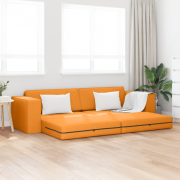 Vidaxl Floor Sofa Bed 2-in-1 Dark Yellow 245x150x60.5 Cm Fabric