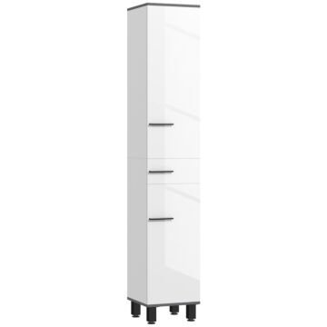 Homcom 190cm Slim Bathroom Storage Cabinet - White