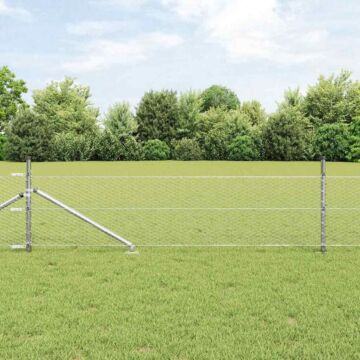 Vidaxl Hexagon Fence 0.8x50 M Galvanised Steel, Vidaxl Fence Posts With Spike 13 Pcs Ø32 Mm 100 Cm Galvanised Steel