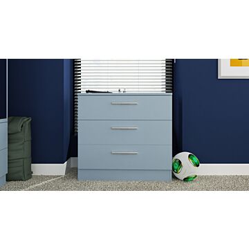 Contrast 3 Drawer Chest In Denim Blue