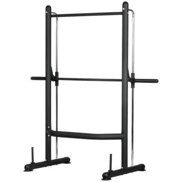 Homcom Squat Rack With Pull-up Bar, Adjustable Weight Rack, Multi-functional Weight Lifting Barbell Stand For Home Gym Strength Training