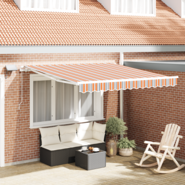 Vidaxl Manual Retractable Awning With Led Multicolour Stripe 350x250 Cm