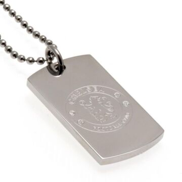 Chelsea Fc Engraved Dog Tag & Chain