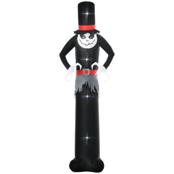 Outsunny Next Day Delivery 10ft Inflatable Halloween Skinny Ghost In A Tall Hat, Blow-up Outdoor Led Display